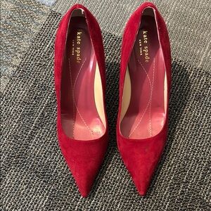 Kate Spade Red Suede Heels Elegant Stiletto Pumps